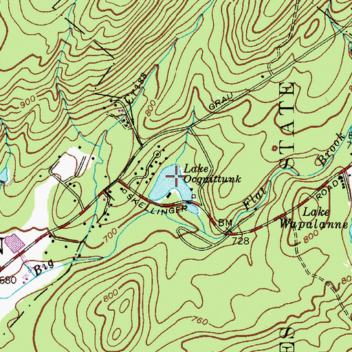 Topographic Map of Lake Ocquittunk Dam, NJ
