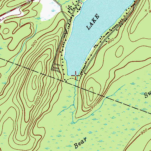 Topographic Map of Lake Owassa Dam, NJ