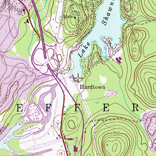 Topographic Map of Lake Shawnee Dam, NJ