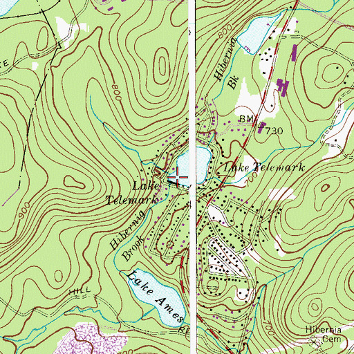 Topographic Map of Lake Telemark Dam, NJ