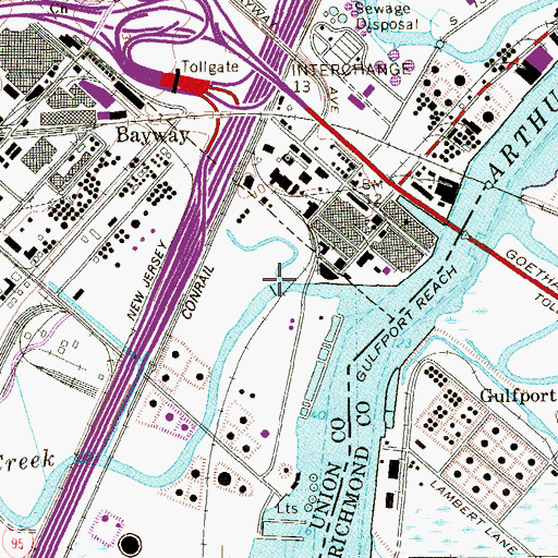 Topographic Map of Linden Number One Dam, NJ