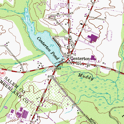 Topographic Map of Centerton Pond Dam, NJ
