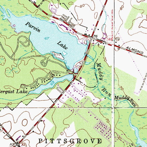 Topographic Map of Thundergust Pond Dam, NJ