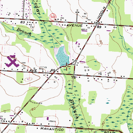 Topographic Map of Memorial Park Pond Dam, NJ