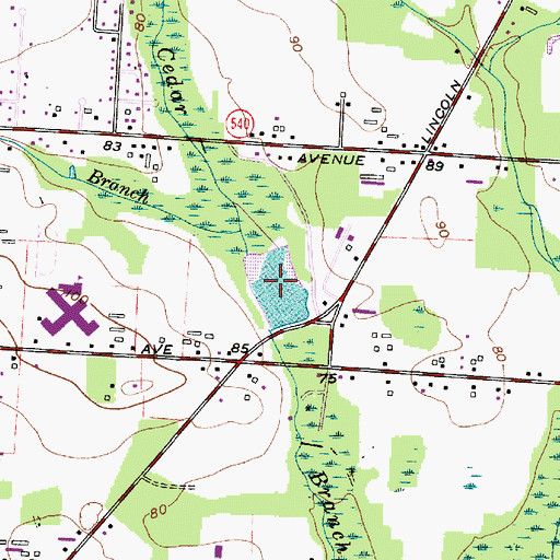 Topographic Map of Memorial Park Pond, NJ