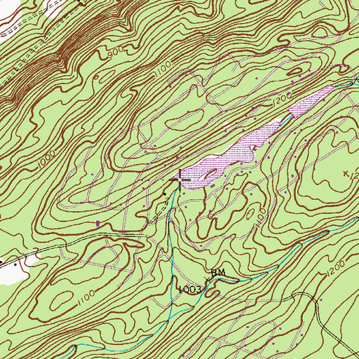 Topographic Map of Lower Blue Mountain Lake Dam, NJ