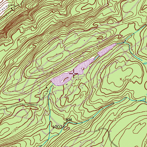 Topographic Map of Lower Blue Mountain Lake, NJ