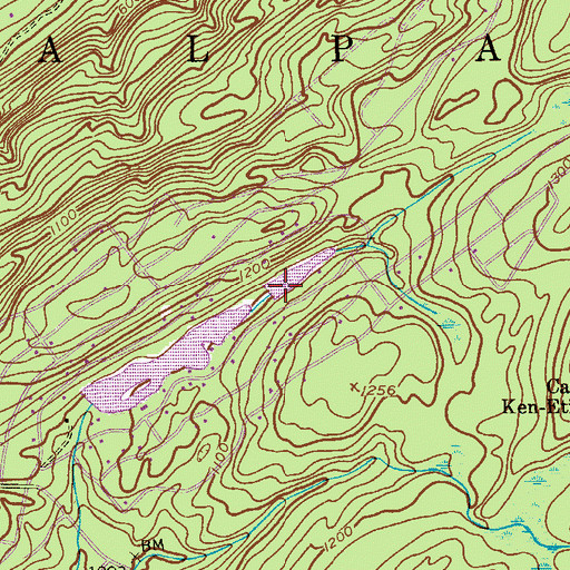 Topographic Map of Upper Blue Mountain Lake Dam, NJ