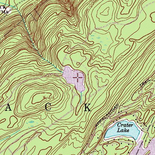 Topographic Map of Hemlock Lake, NJ