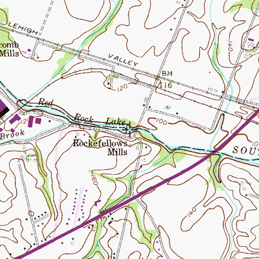 Topographic Map of Rockefellows Mills Dam, NJ