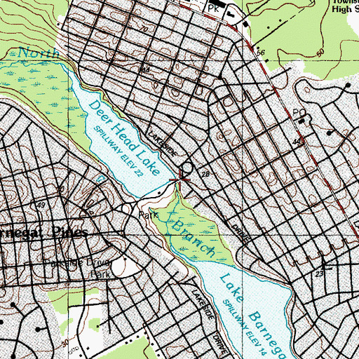 Topographic Map of Deer Head Lake Dam, NJ