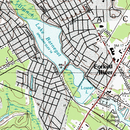 Topographic Map of Lake Barnegat Dam, NJ