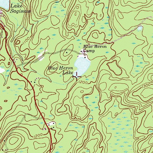 Topographic Map of Blue Heron Lake Dam, NJ