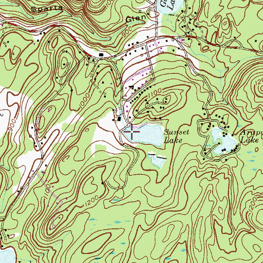 Topographic Map of Sunset Lake Dam, NJ