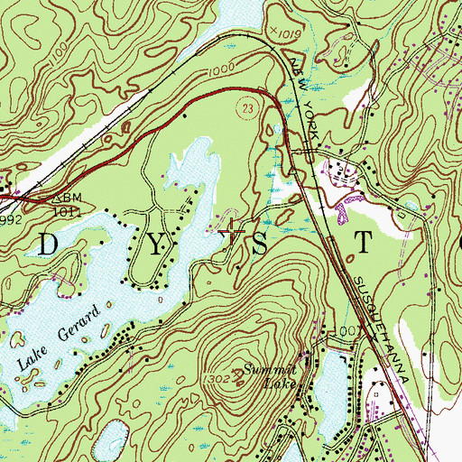 Topographic Map of Lake Gerard Dam, NJ