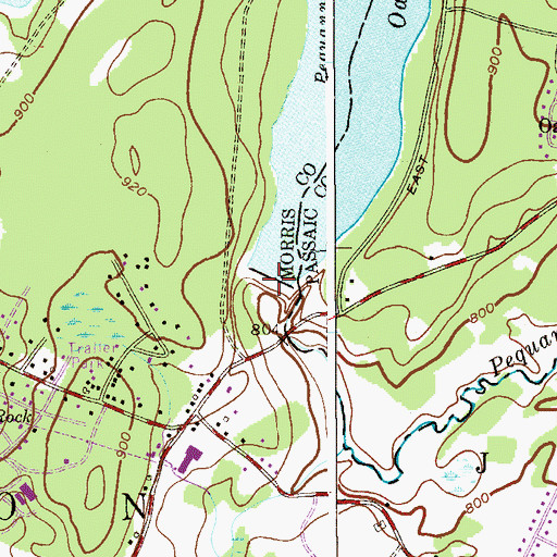 Topographic Map of Oak Ridge Reservoir Dam, NJ
