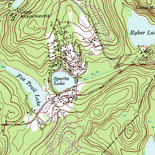 Topographic Map of Sparta Lake Dam, NJ