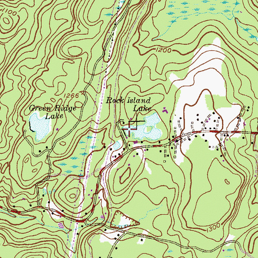Topographic Map of Rock Island Lake Dam, NJ