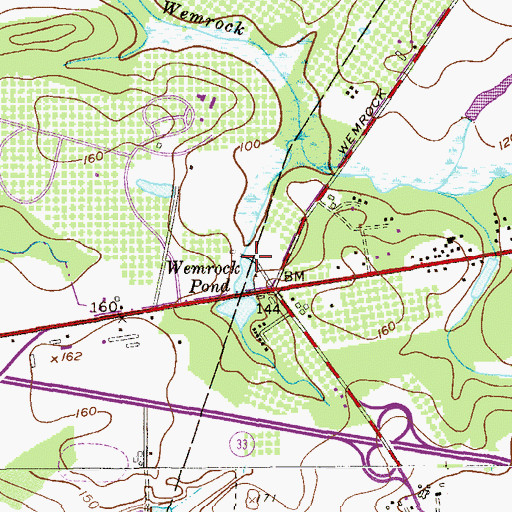 Topographic Map of Wemrock Pond Dam, NJ