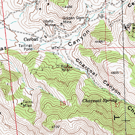 Topographic Map of O'Brien Mine, AZ