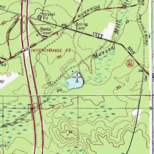 Topographic Map of Moss Mill Lake, NJ