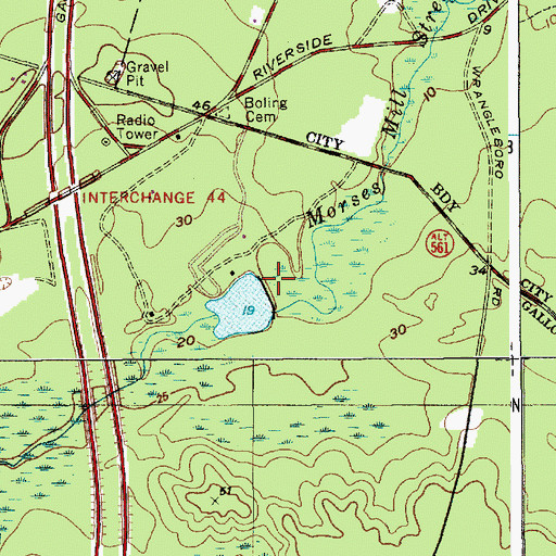 Topographic Map of Moss Mill Lake Dam, NJ