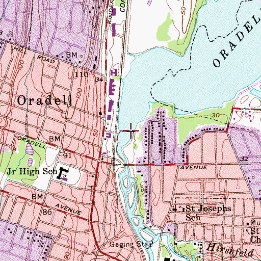 Topographic Map of Oradell Reservoir Dam, NJ