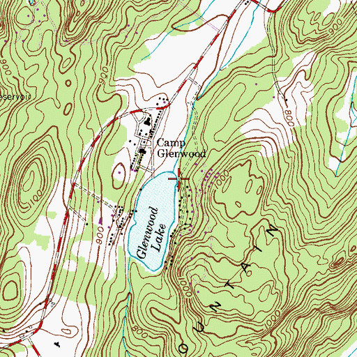 Topographic Map of Glenwood Lake Dam, NJ