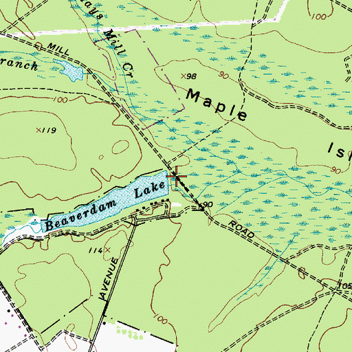 Topographic Map of Beaverdam Lake Dam, NJ