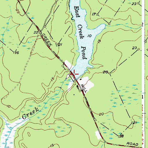 Topographic Map of East Creek Pond Dam, NJ