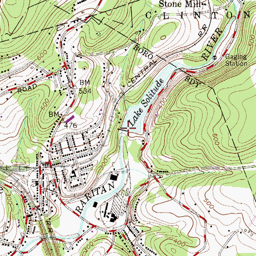Topographic Map of Lake Solitude Dam, NJ