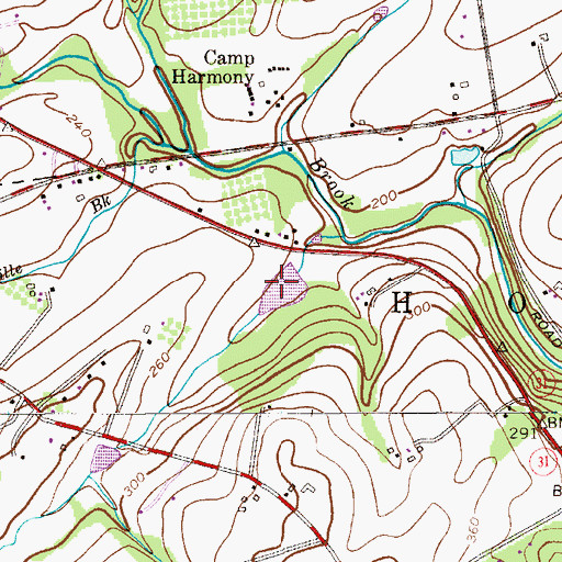 Topographic Map of Hunt Lake, NJ