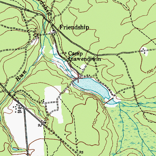 Topographic Map of Camp Inawendiwin Dam, NJ