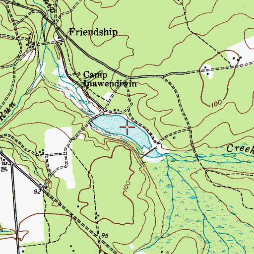 Topographic Map of Camp Inawendiwin Lake, NJ