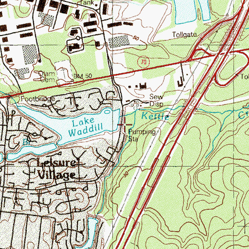 Topographic Map of Waddill Lake Dam, NJ