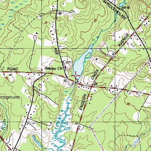 Topographic Map of English Creek Pond Dam, NJ