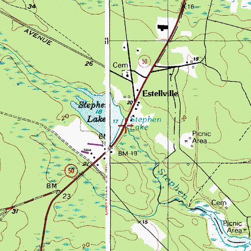 Topographic Map of Stephen Lake Dam, NJ