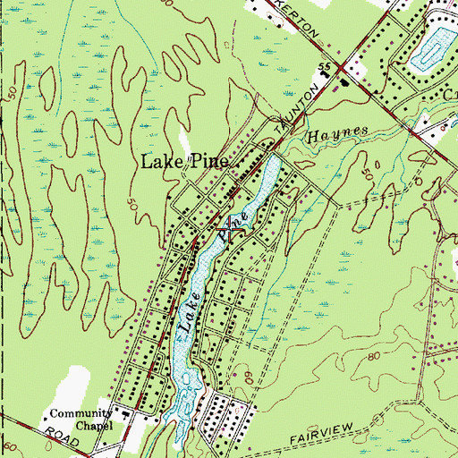 Topographic Map of Lake Pine, NJ
