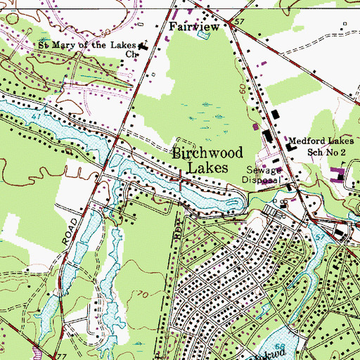 Topographic Map of Birchwood Lake, NJ