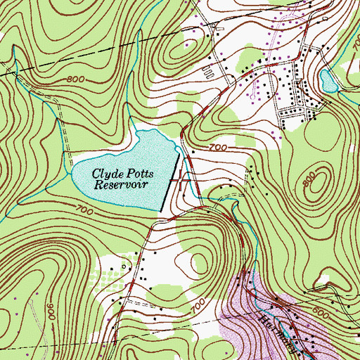 Topographic Map of Morristown Reservoir Dam, NJ
