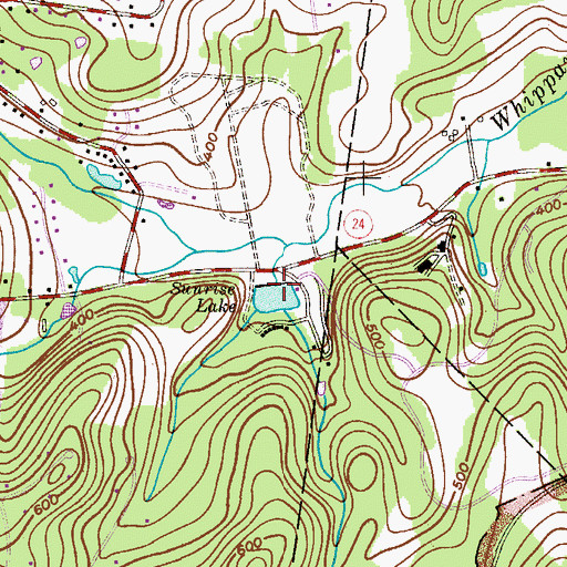 Topographic Map of Sunrise Lake Dam, NJ