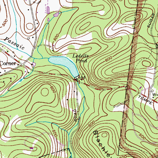 Topographic Map of Washington Corner Dam, NJ