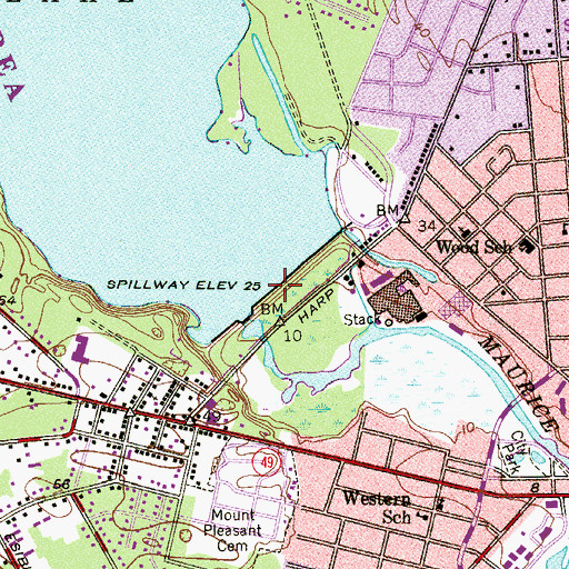 Topographic Map of Union Lake Dam, NJ