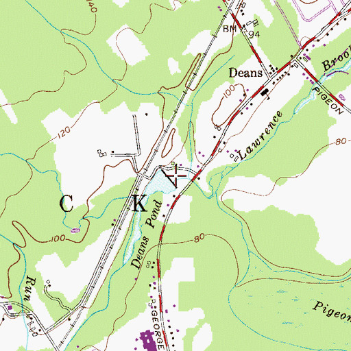 Topographic Map of Deans Mills Dam, NJ