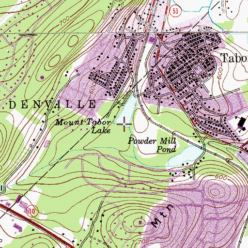 Topographic Map of Mount Tabor Lake Dam, NJ