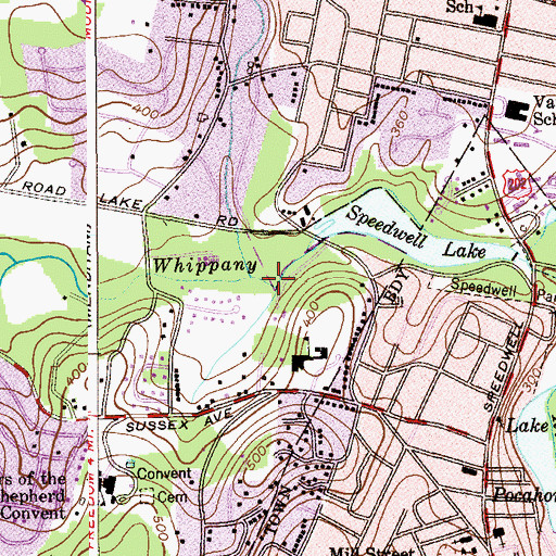 Topographic Map of North Branch Whippany River, NJ