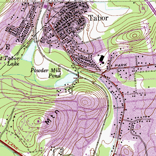 Topographic Map of Powder Mill Pond Dam, NJ