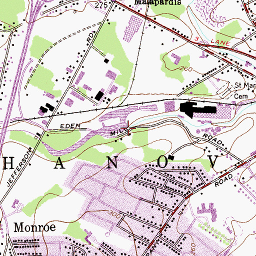 Topographic Map of Eden Mill Dam, NJ