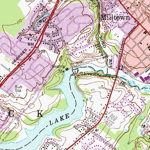 Topographic Map of Farrington Dam, NJ