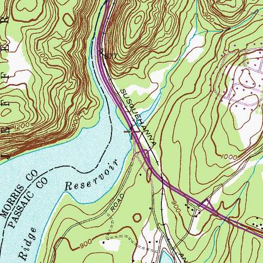 Topographic Map of Dunker Brook, NJ